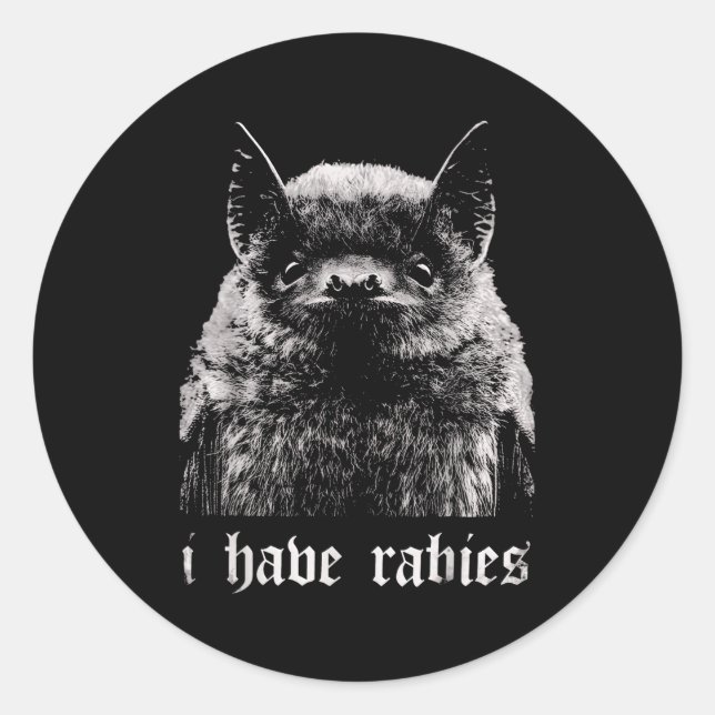 Adesivo I Have Rabies Funny Bat  (Frente)