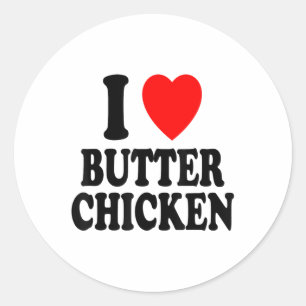 Adesivo I Heart (amor) Butter Chicken Indian Comida Murgh