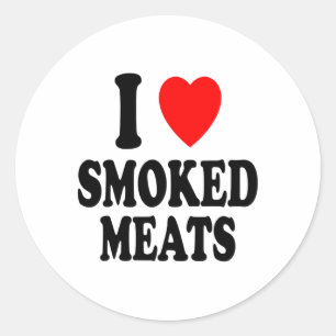 Adesivo I Heart (amor) Smoked Meats Churrasco ao ar livre 
