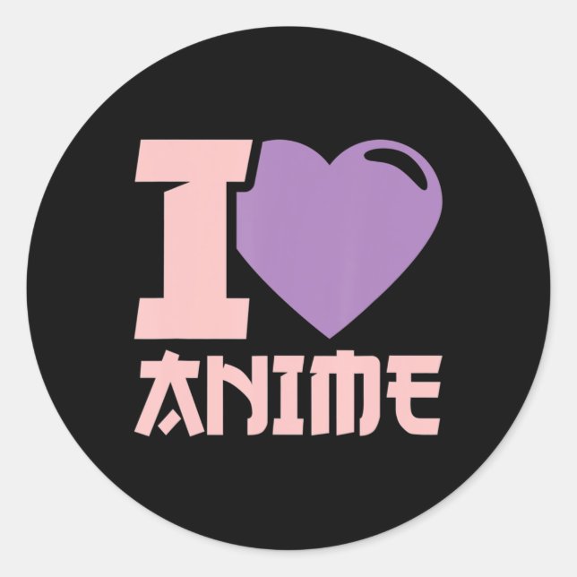 Adesivo I Heart Anime I Love Anime (Frente)