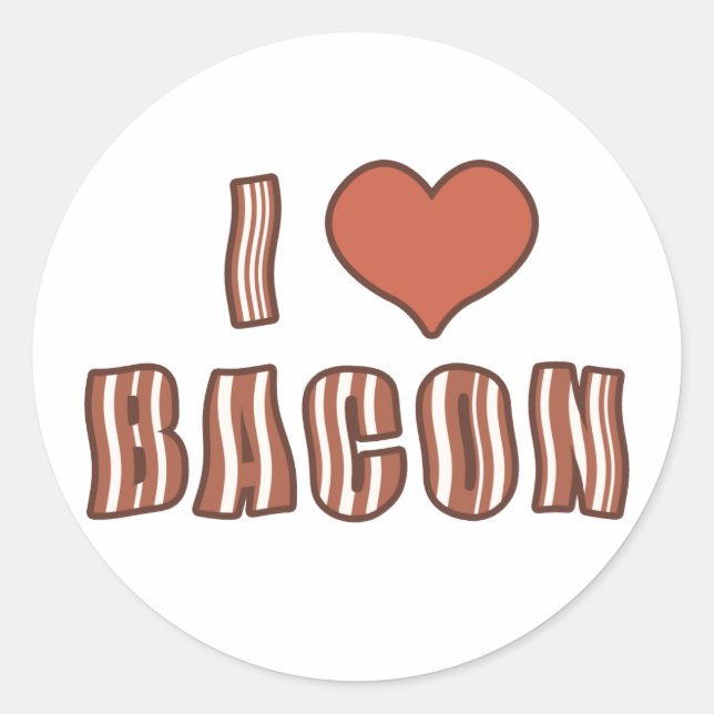 Adesivo I Heart Bacon Stickers 001 (Frente)