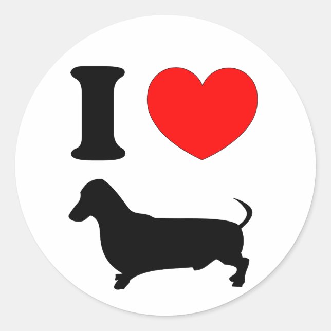Adesivo I Heart Dachshund (Frente)