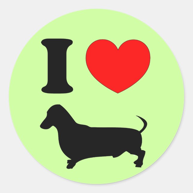 Adesivo I Heart Dachshund (Frente)