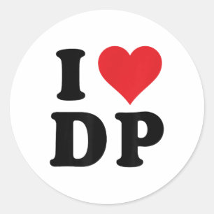 Adesivo I Heart Dp Inicials I Love D.p First and Last Nam