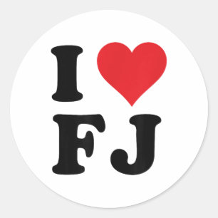 Adesivo I Heart Fj Inicials I Love F.j First and Last Nam