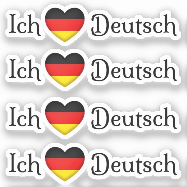 Adesivo "I Heart German" Assunto da Escola de Língua Favor (Frente)