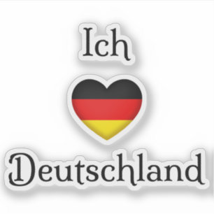 Adesivo "I Heart Germany" "Ich Liebe Alemanha" Alemão