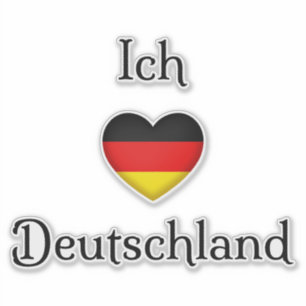 Adesivo "I Heart Germany" "Ich Liebe Alemanha" Alemão
