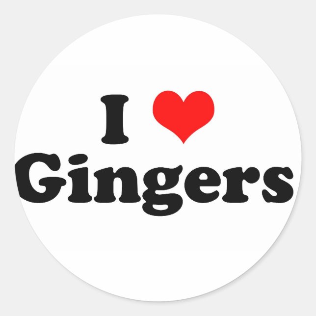 Adesivo I Heart Gingers (Frente)