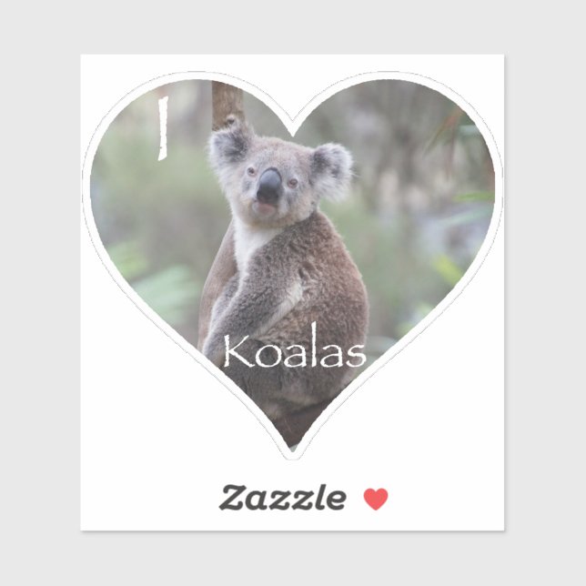Adesivo I Heart Koalas (Folha)