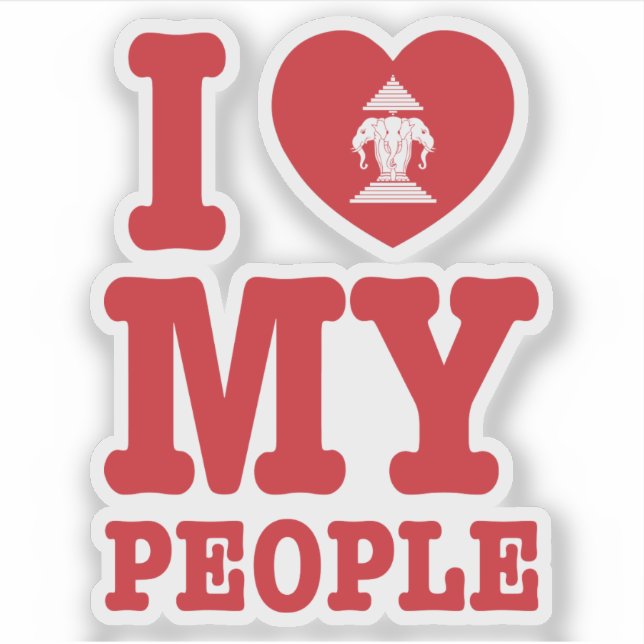 Adesivo I Heart (Love) Erawan My Lao Pessoas (Frente)