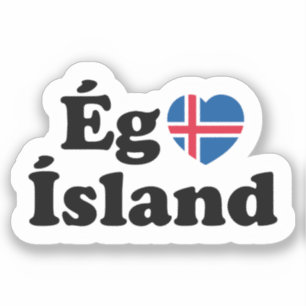 Adesivo I Heart (Love) Islândia [Ég Elska Ísland] Islandês