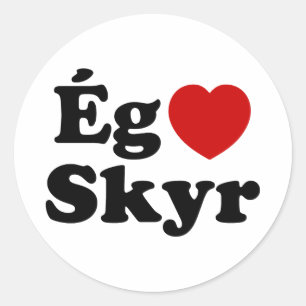 Adesivo I Heart (Love) Skyr [Ég Elska Skyr] Islandês