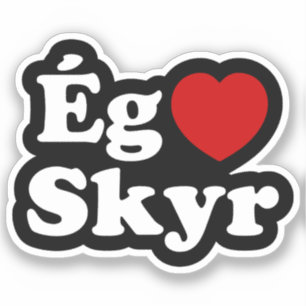 Adesivo I Heart (Love) Skyr [Ég Elska Skyr] Islandês