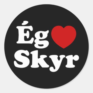 Adesivo I Heart (Love) Skyr [Ég Elska Skyr] Islandês