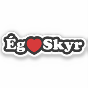 Adesivo I Heart (Love) Skyr [Ég Elska Skyr] Islandês