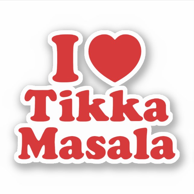 Adesivo I Heart (Love) Tikka Masala (Frente)