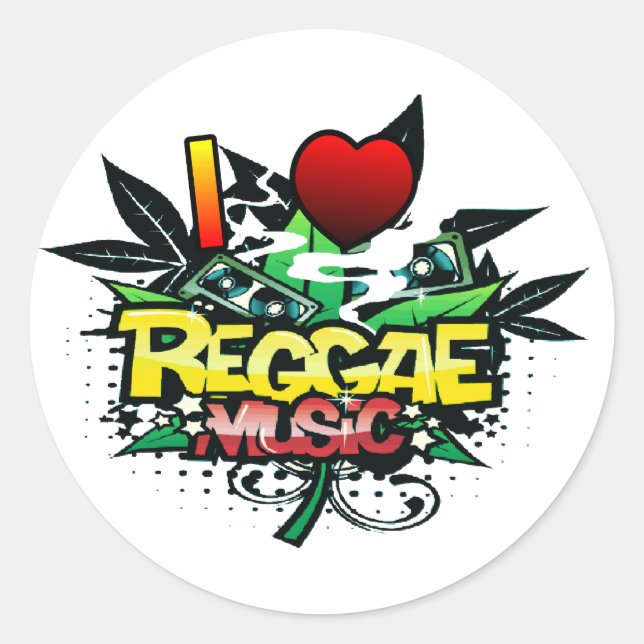 Adesivo I Heart Reggae Music (Frente)