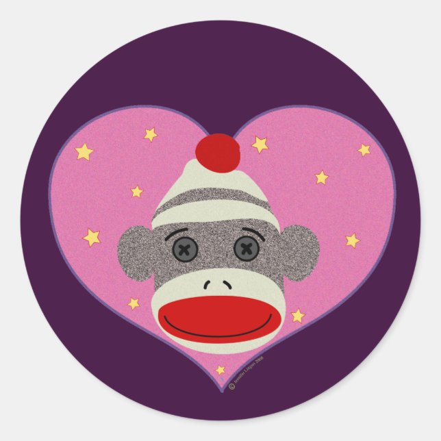 Adesivo I Heart Sock Monkey Sticker (Frente)