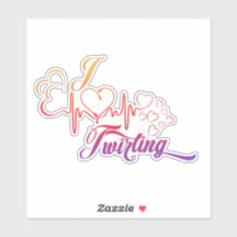 I HEART Twirling 6X6 Decal