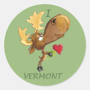 Adesivo I Heart Vermont Moose sticker