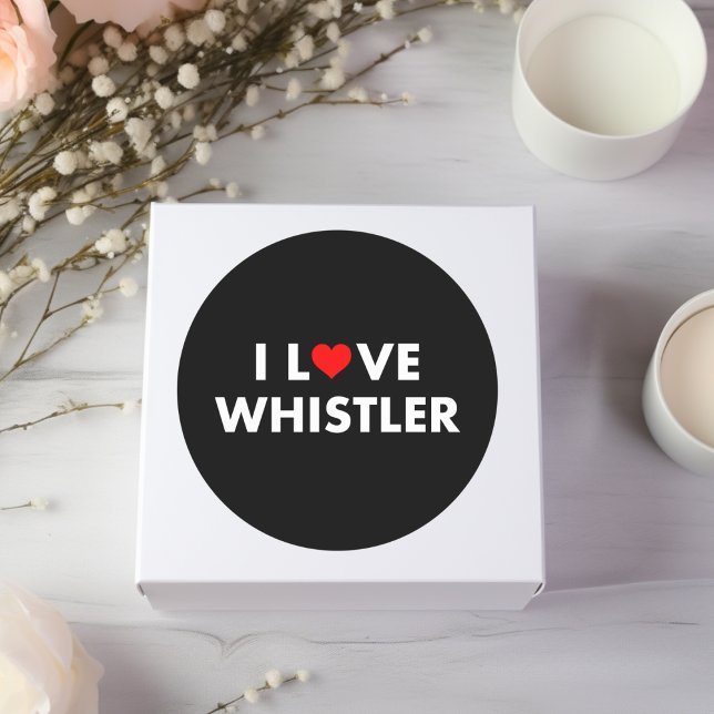 Adesivo I Heart Whistler I Love Whistler Modern Text Dark (Criador carregado)