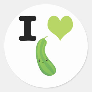 Adesivo I Heart Zucchini Cute Kawaii Zucchini