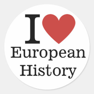 Adesivo I ❤️ História Europeia para Estudantes/Faculdade P
