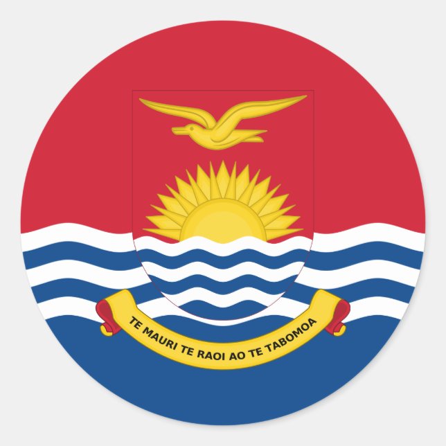 Adesivo I-Kiribati Bandeira e Casaco de Armas, Bandeira do (Frente)