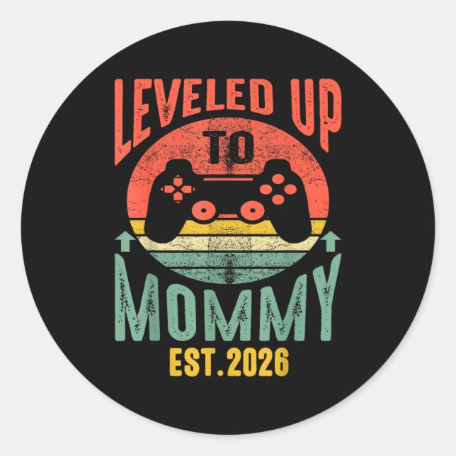 Adesivo I Leveled Up To Mommy 2026 Pregnancy Announcement  (Frente)
