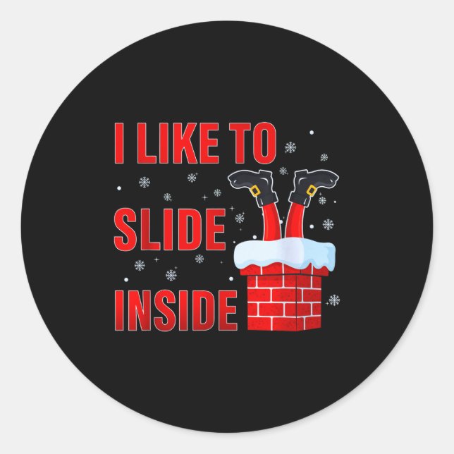 Adesivo I Like To Slide Inside Funny Christmas Couple Matc (Frente)