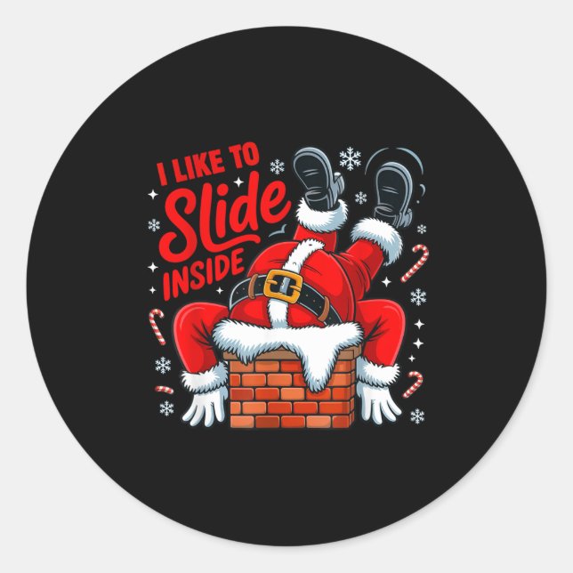 Adesivo I Like To Slide Inside Funny Santa Couple Matching (Frente)