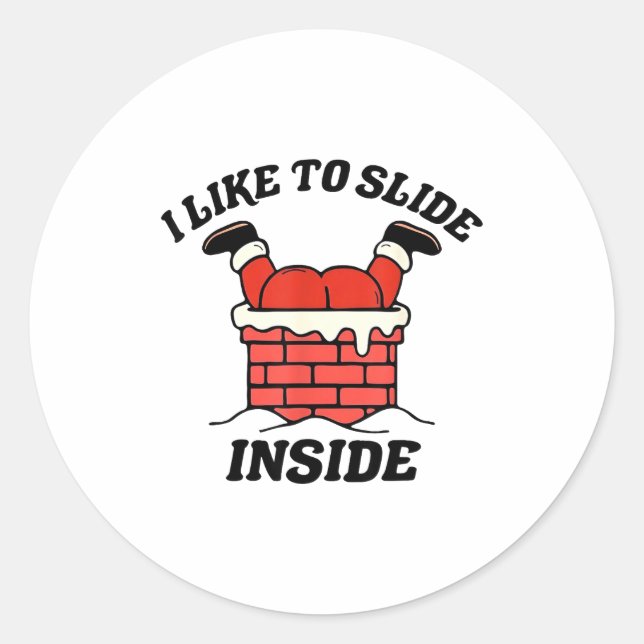 Adesivo I Like To Slide Inside Funny Santa Couple Matching (Frente)