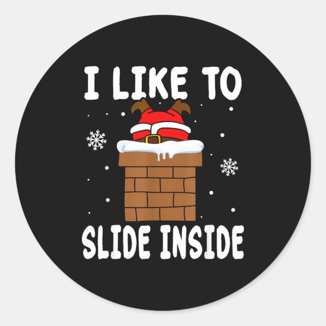 Adesivo I Like To Slide Inside Funny Xmas Couple  (Frente)