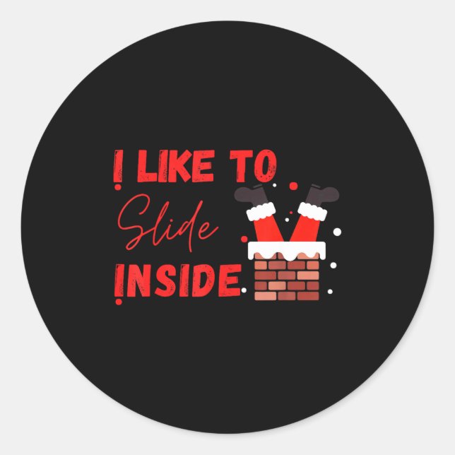 Adesivo I Like To Slide Inside Funny Xmas Couple Matching  (Frente)