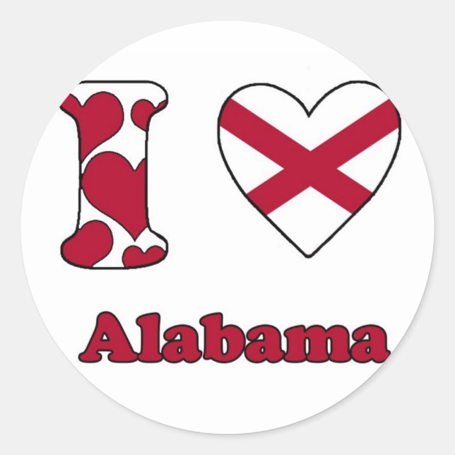 Adesivo I love Alabama (Frente)