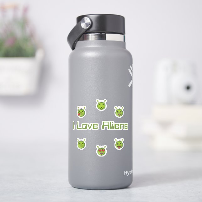 Adesivo I Love Aliens (HidroFlask)