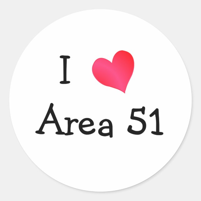 Adesivo I Love Area 51 (Frente)