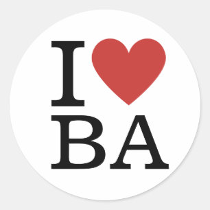 Adesivo I ❤️ Love BA Business Analytics Funcionarios PERSO