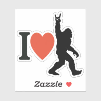 Adesivo I Love Bigfoot Rock On