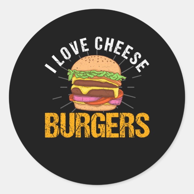 Adesivo I Love Cheese Burgers, Hamburger (Frente)