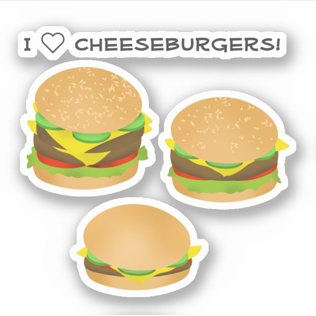 Adesivo I Love Cheeseburgers (Frente)