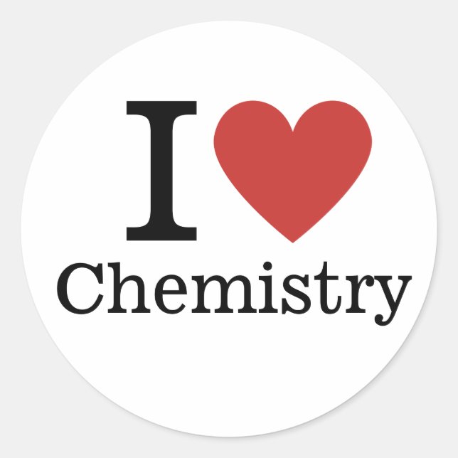 Adesivo I ❤️ Love Chemistry for Student/Faculty (Frente)