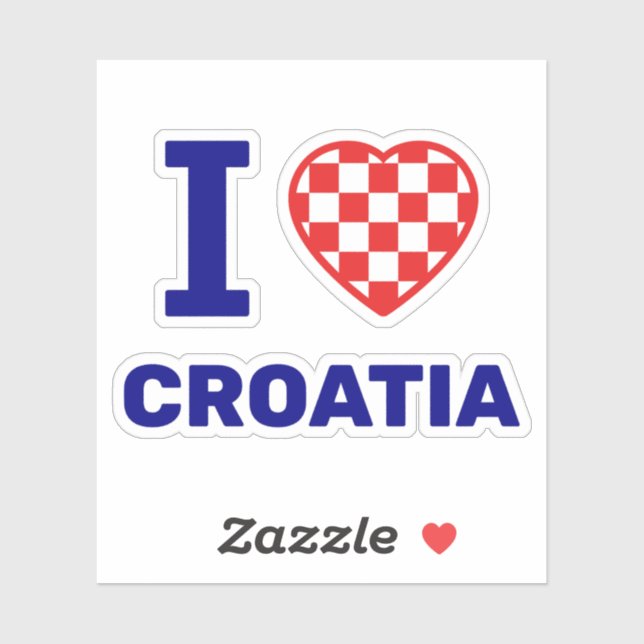 Adesivo I love croatia (Folha)