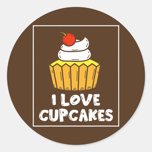 Adesivo I Love Cupcakes Cute Lover Cupcake Eat  (Frente)
