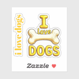 Adesivo i love dogs