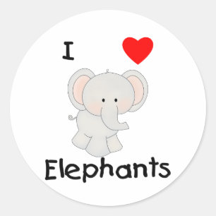 Adesivo I Love Elephants (2)