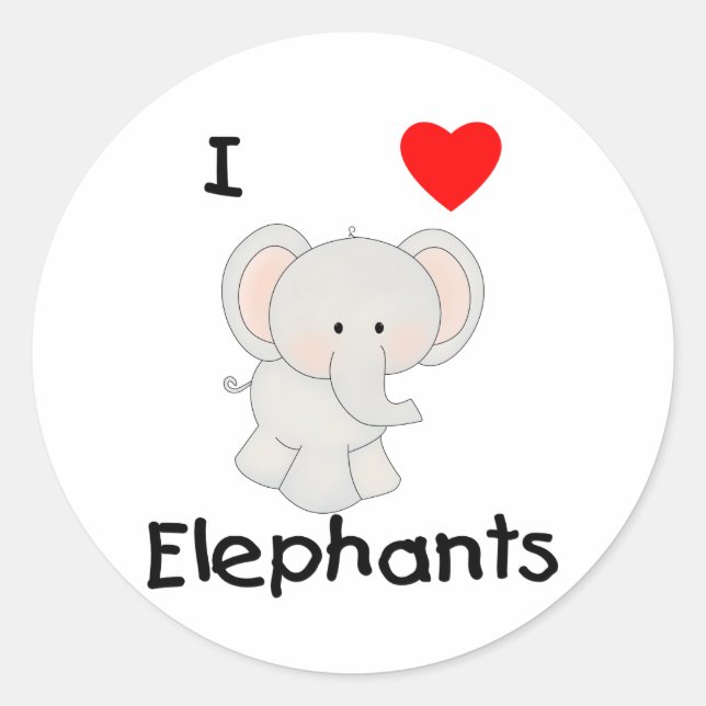 Adesivo I Love Elephants (2) (Frente)