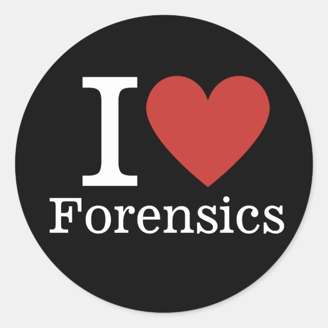 Adesivo I ❤️ Love Forensics for Stuents/Faculty CUSTOM (Frente)