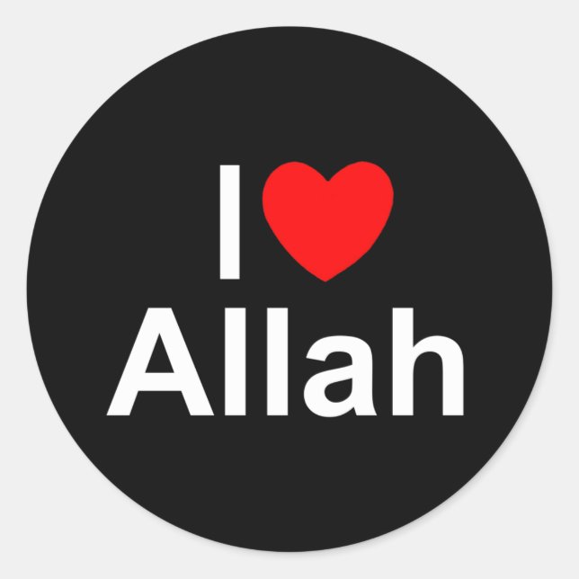 Adesivo I Love (Heart) Allah (Frente)
